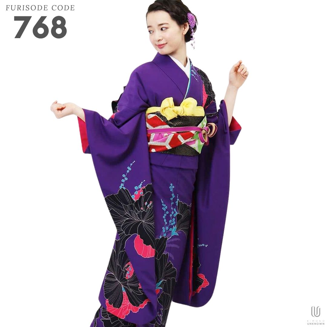 【対応身長148cm～168cm】【レトロ・アンティーク】成人式レンタル振袖フルセット-768 振袖セット